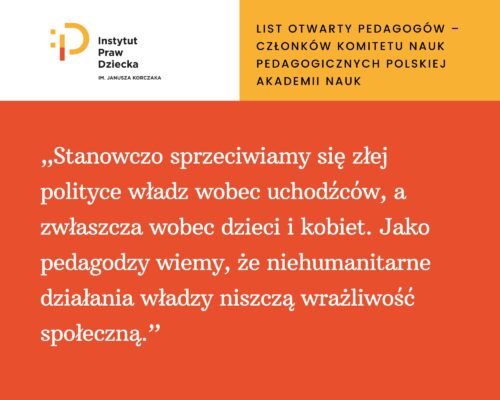 List otwarty Pedagogów – Członków Komitetu Nauk Pedagogicznych Polskiej Akademii Nauk